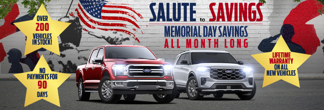 Salute to savings, Memorial Day Savings all month long