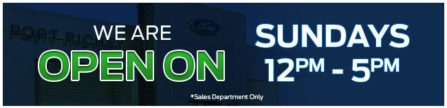 sales department is open Sundays from 12 noon til 5 pm