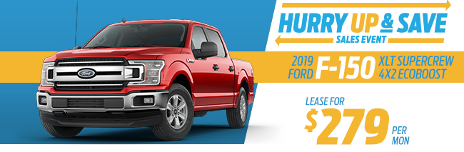 2019 Ford F-150 XLT Supercrew 4X2 Ecoboost lease for $279 per month