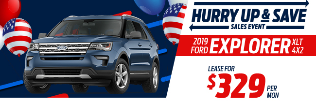 2019 Ford Explorer XLT 4X2 lease for $329 per month