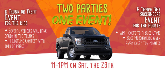 2 parties at one event! our trunk or treat event for the kids and Tampa Bay Buccaneers event for the adults, Saturday Oct 29, 2022, 11-1pm