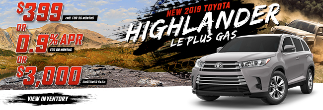 New 2019 Toyota Highlander LE Plus Gas