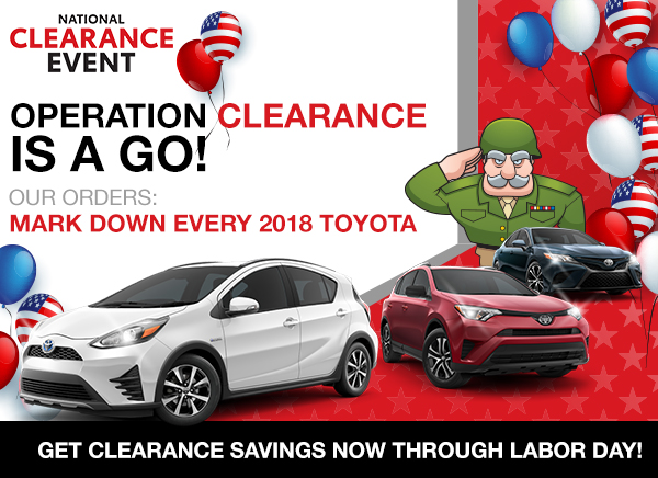 Get Clearance Savings Now Through Labor Day! 