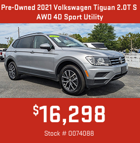 Pre-Owned 2021 Volkswagen Tiguan 2.0T S AWD 4D Sport Utility