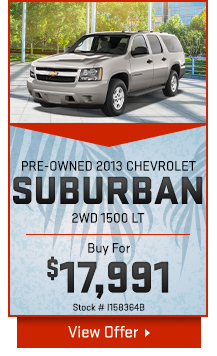 PRE-OWNED 2013 CHEVROLET SUBURBAN 2WD 1500 LT