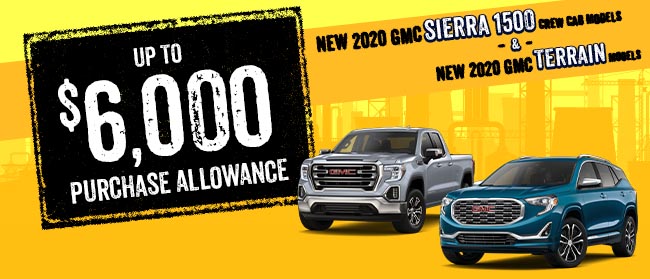 2020 GMC Sierra 1500 Crew Cab Models & 2020 GMC Terrain Models