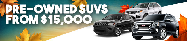 pre-owned SUVs from 15k