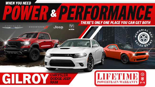 When You Need Power & Performance, There’s Only One Place You Can Get Both: Gilroy Chrysler Dodge Jeep RAM!