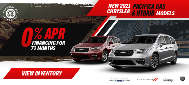 0% APR Financing for 72 Months on New 2021 Chrysler Pacifica Gas & Hybrid models