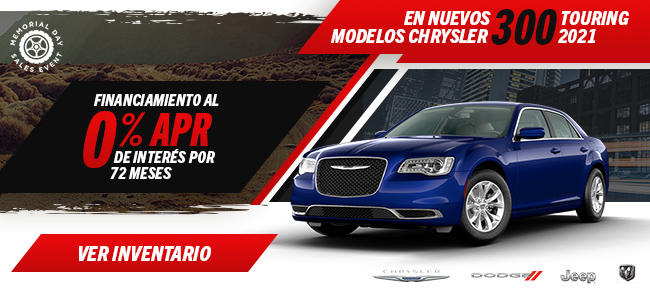 Financiamiento al 0% de interés por 72 meses en Nuevos modelos Chrysler 300 Touring 2021