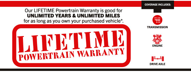Lifetime Powertrain Warranty banner