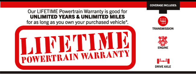 Lifetime Powertrain Warranty banner