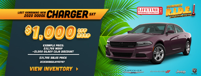 last remaining New 2020 Dodge Charger SXT