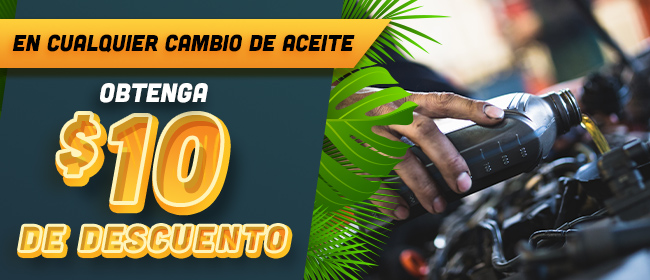 Obtenga $10 de Descuento en Cualquier Cambio de Aceite