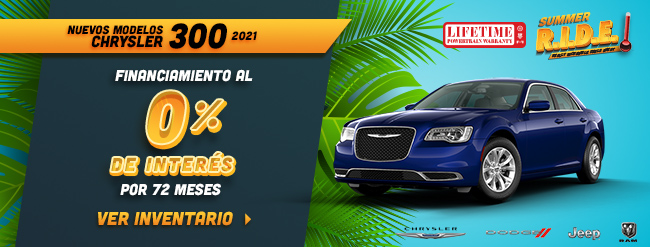 Financiamiento al 0% de Interés por 72 Meses en Nuevos modelos Chrysler 300 2021