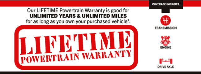 Lifetime Powertrain Warranty banner