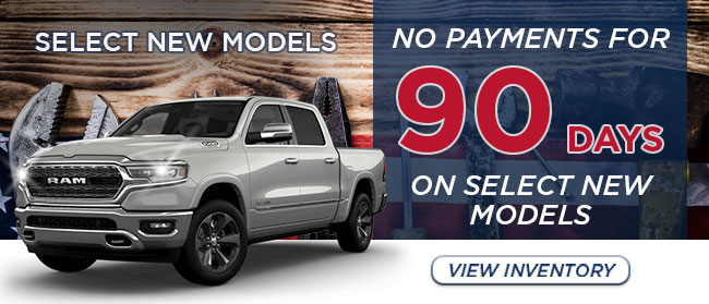 No payments for 90 days on select New models!