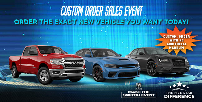 promotional offer showing three vehicles