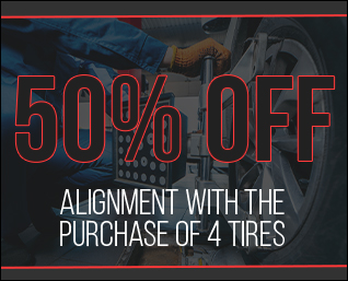 Alignment with the purchase of 4 tires