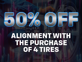 Alignment with the purchase of 4 tires