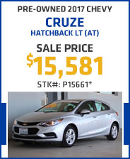 Pre-Owned 2017 Chevy Cruze HATCHBACK