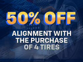 discount on alignment when you buy four tires