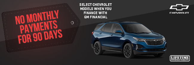 Select Chevrolet models when you Finance with GM Financial