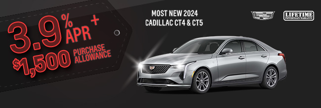 APR offer on most new 2024 Cadillac CT4 and CT5