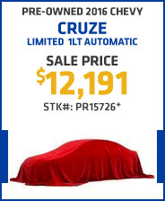 Pre-Owned 2016 Chevy Cruze Limited 