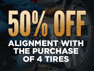 Alignment with the purchase of 4 tires