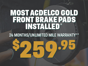 special price on installed brake pads