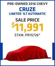 Pre-Owned 2016 Chevy Cruze Limited 