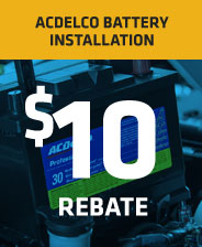 $10.00 Rebate On ACDelco Battery Installation