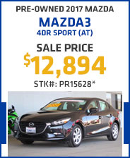 Pre-Owned 2017 MAZDA MAZDA3 4DR SPORT (AT)