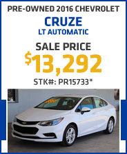 Pre-Owned 2016 Chevrolet Cruze
