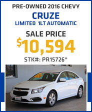 Pre-Owned 2016 Chevy Cruze Limited