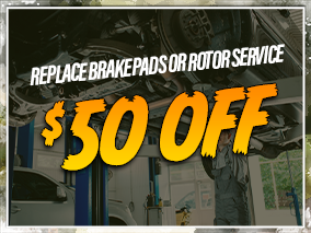 Replaced brake pads or rotor service