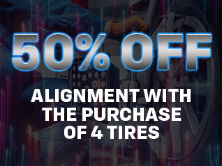 Gill Chevrolet Kerman Service offer 50% off alignment with purchase 4 tires