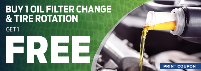 Buy 1 Get 1 FREE Oil Filter Change & Tire Rotation