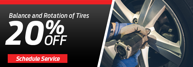 20% off Balance and Rotation of Tires 