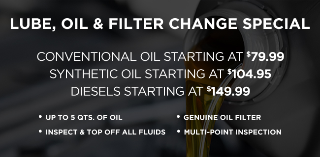 Lube, Oil and filter change special