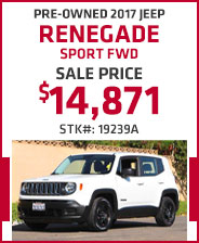 Pre-Owned 2017 Jeep Renegade Sport FWD
