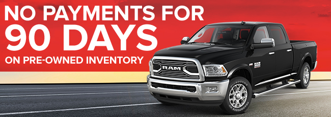 NO PAYMENTS FOR 90 DAYS ON PRE-OWNED INVENTORY