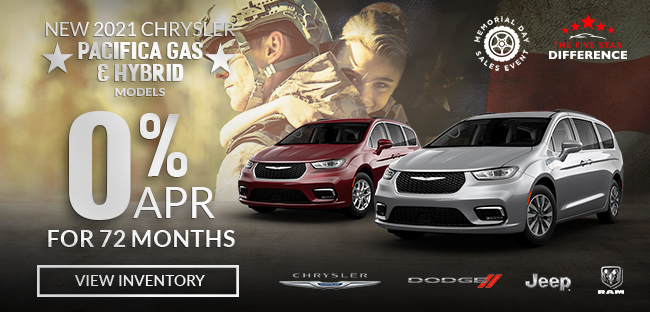 0% APR Financing for 72 Months on New 2021 Chrysler Pacifica Gas & Hybrid models
