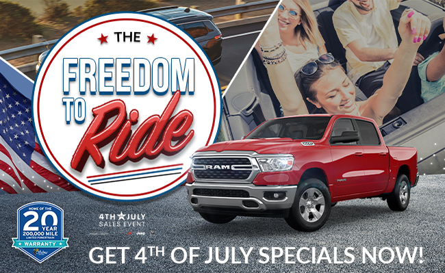 the freedom to ride. get 4th of July specials now!