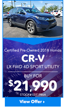 Certified Pre-Owned 2018 Honda CR-V LX FWD 4D Sport Utility