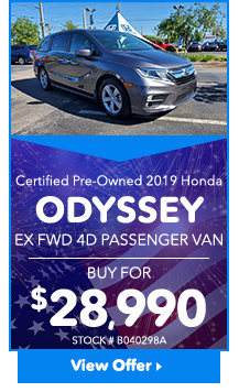 Certified Pre-Owned 2019 Honda Odyssey EX FWD 4D Passenger Van
