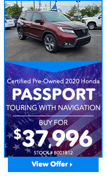Certified Pre-Owned 2020 Honda Passport Touring With Navigation
