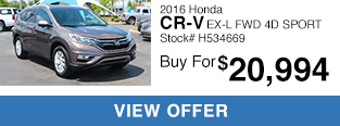 2016 Honda CR-V EX-L FWD 4D SPORT