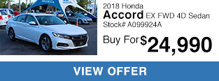2018 Honda Accord EX FWD 4D Sedan